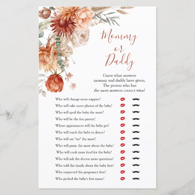 Wildflower Herfst in Liefde Baby shower mama of pa (Voorkant)