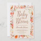 Wildflower Herfst Meisje Baby shower Kaart (Voorkant)