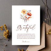 Wildflower Herfst Moderne Elegante Thanksgiving Feestdagenkaart