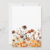 Wildflower Herfst pompoen Baby shower Kaart (Achterkant)