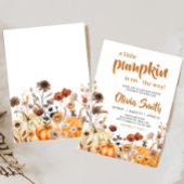 Wildflower Herfst pompoen Baby shower Kaart