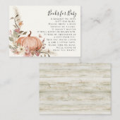 Wildflower Herfst Pompoen Bloemen Boeken Baby show Informatiekaartje (Voorkant / Achterkant)
