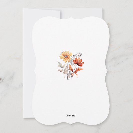 Wildflower Herfst Rustiek Elegante Thanksgiving Feestdagenkaart (Achterkant)