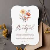 Wildflower Herfst Rustiek Elegante Thanksgiving Feestdagenkaart