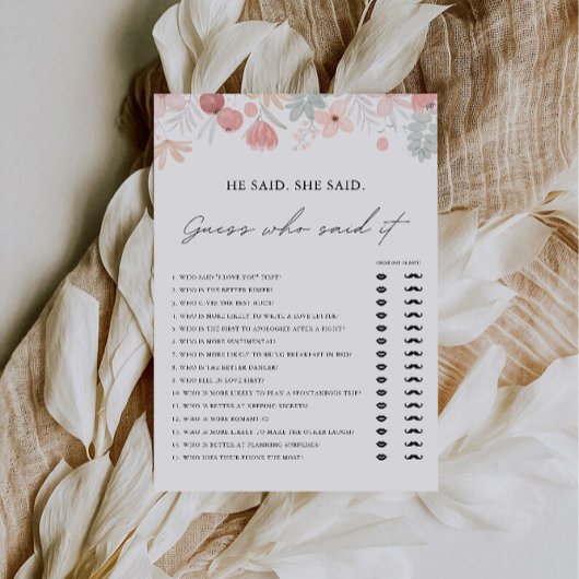 Wildflower Hij zei dat ze zei schoenenspel Sjabloo Kaart