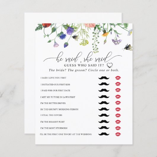 Wildflower Hij zei dat ze zei | Vrijgezellenfeeste (Voorkant / Achterkant)