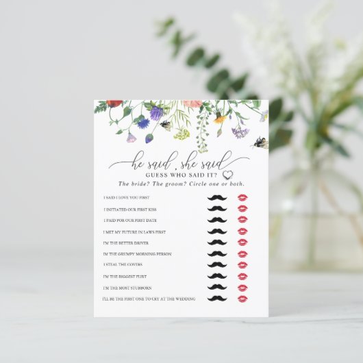 Wildflower Hij zei dat ze zei | Vrijgezellenfeeste (Staand voorkant)