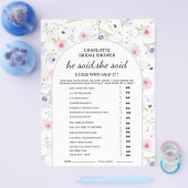 Wildflower Hij zei Zij zei Bruidsuitnodiging Spel Flyer (Enkel)