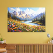 Wildflower Hillside met uitzicht op Crystal River Canvas Afdruk (Insitu (Woonkamer))