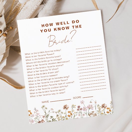 Wildflower Hoe goed ken je de bruid?