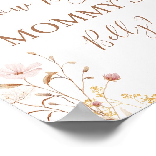 Wildflower Hoe groot is het buikteken van mama Poster (Hoek)