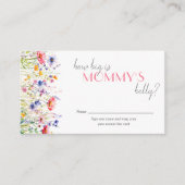 Wildflower Hoe groot is mama's buik Baby shower Informatiekaartje (Voorkant)