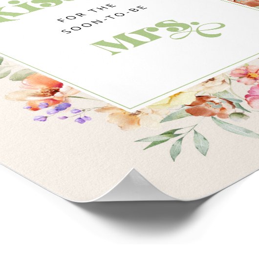 Wildflower hoeveel kisses vrijgezellenfeest spel poster (Hoek)