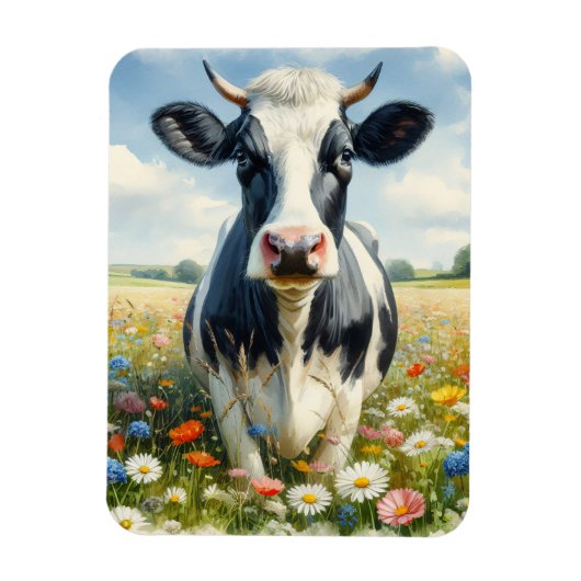 Wildflower Holstein Dairy Koe Flexibel Magneet (Verticaal)