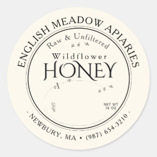 WILDFLOWER Honey Label met  skep