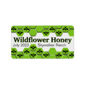 Wildflower Honeycomb Honey Jar Etiket (Voorkant)