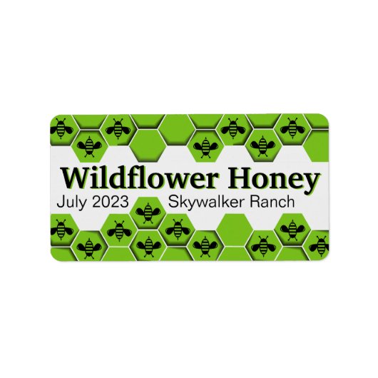 Wildflower Honeycomb Honey Jar Etiket (Voorkant)