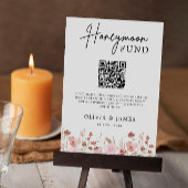 Wildflower Honeymoon Fund QR Code Sign, bruiloft Kaart