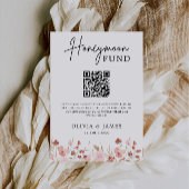 Wildflower Honeymoon Fund QR Code Sign, bruiloft Kaart