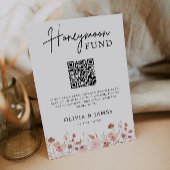 Wildflower Honeymoon Fund QR Code Sign, bruiloft Kaart