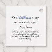 Wildflower honing label bijen gestreepte grens kra (Achterkant)