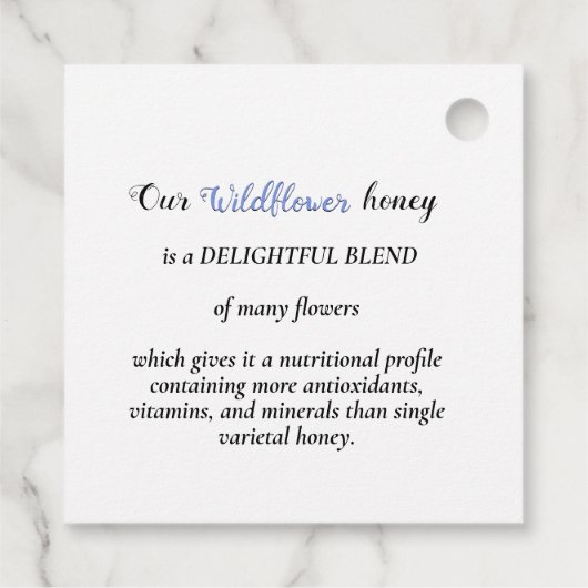 Wildflower honing label bijen gestreepte grens kra (Achterkant)