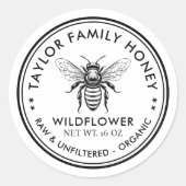 Wildflower honing label met aangepaste kleur bij (Voorkant)