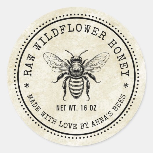 Wildflower honing label met aangepaste kleuren (Voorkant)