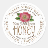 Wildflower Honing Label Wild Pink Rose Bloem (Voorkant)