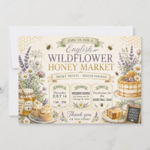 Wildflower Honing Markt Bakverkoop Ontwerp Kaart