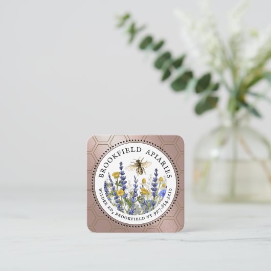 Wildflower Honingraat & Bee Apiary Visitekaartje (Staand voorkant)