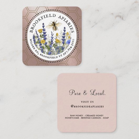 Wildflower Honingraat & Bee Apiary Visitekaartje (Voorkant / Achterkant)