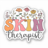 Wildflower Huidtherapeut Esthetician Huidverzorgin Sticker (Voorkant)