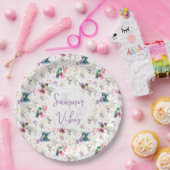 Wildflower & Hummingbird Summer Vibes Papieren Bordje (Feest)