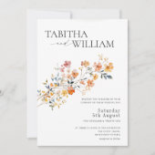 Wildflower Huwelijksuitnodiging Sjabloon Boho Flor Kaart (Voorkant)