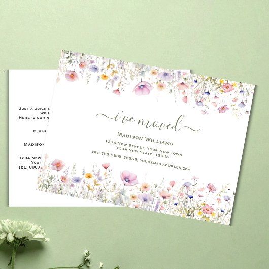 Wildflower Ik ben verhuisd | Bewegende aankondigin Briefkaart