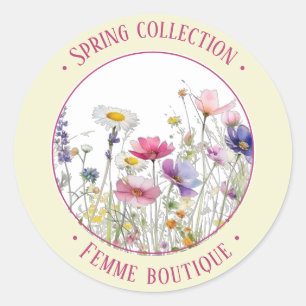 Wildflower illustratie aangepaste tekst sticker