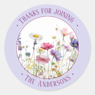 Wildflower illustratie aangepaste tekst sticker