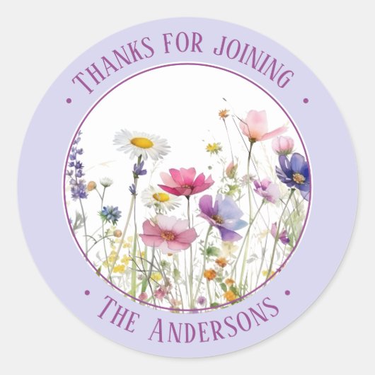 Wildflower illustratie aangepaste tekst sticker (Voorkant)