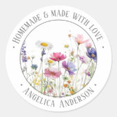 Wildflower illustratie aangepaste tekst sticker (Voorkant)