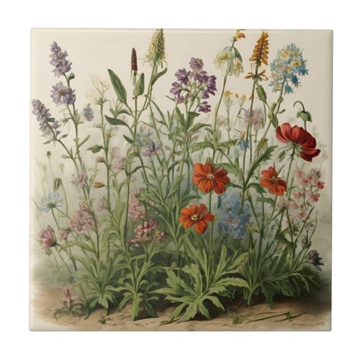 Wildflower Illustratie Tegeltje (Voorkant)