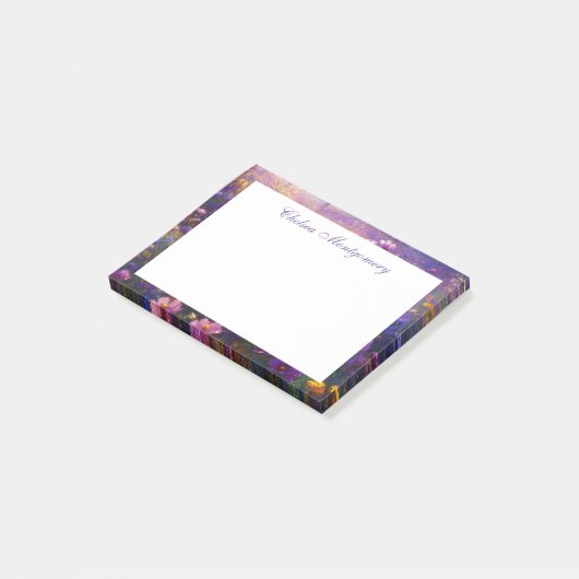 Wildflower impressionistisch schilderij gepersonal post-it® notes (Schuin)