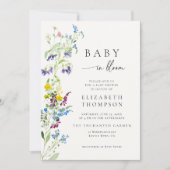 Wildflower in Bloom Elegant Waterverf Baby shower Kaart (Voorkant)