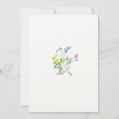 Wildflower in Bloom Elegant Waterverf Baby shower Kaart (Achterkant)