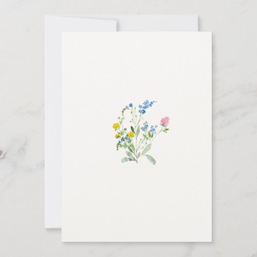 Wildflower in Bloom Elegant Waterverf Baby shower Kaart (Achterkant)