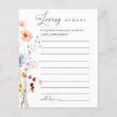 Wildflower "in liefdevolle herinnering" begrafenis (Voorkant)