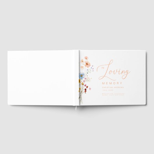 Wildflower "in liefdevolle herinnering" begrafenis gastenboek (Volledig)