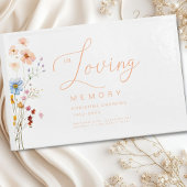 Wildflower "in liefdevolle herinnering" begrafenis gastenboek