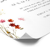 Wildflower "in liefdevolle herinnering" bruiloft poster (Hoek)