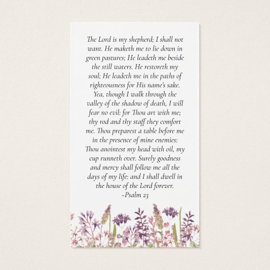 Wildflower in liefdevolle herinnering Gebed Kaart (Achterkant)